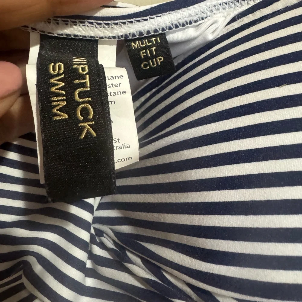 NWOT Nip Tuck Striped One-Piece Navy and White Swimsuit.